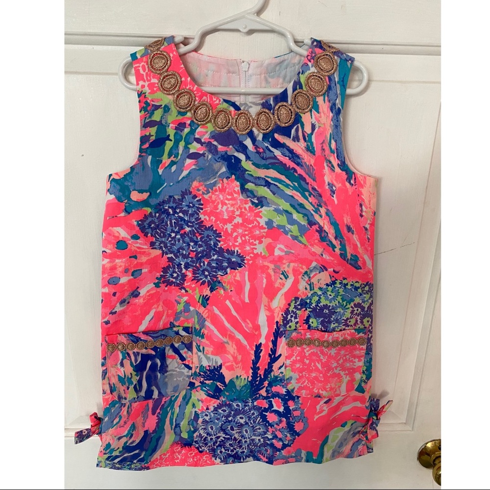 Lilly Pulitzer Girls bright sea fan Shift Dress